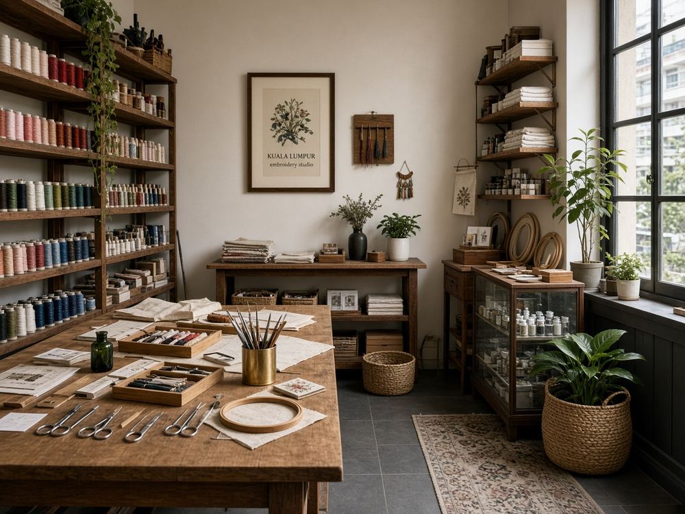 About the Embroidery / needlework studio studio at Studio Hazeldock